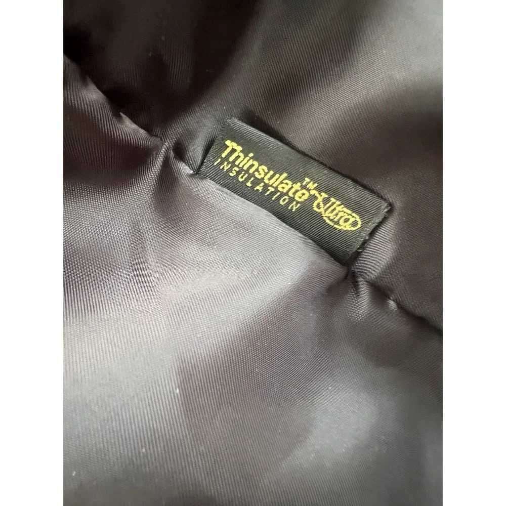 Vintage LL Bean Women's Wool Blend Long Trench Coat Black‎ Made In USA